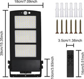Dimensions and components of a solar street light with remote control